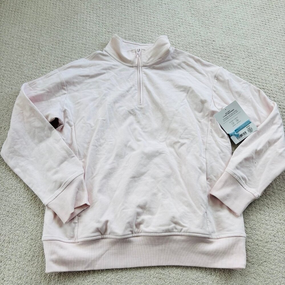 Athleta girl all day 1/4 zip pink Sweatshirt